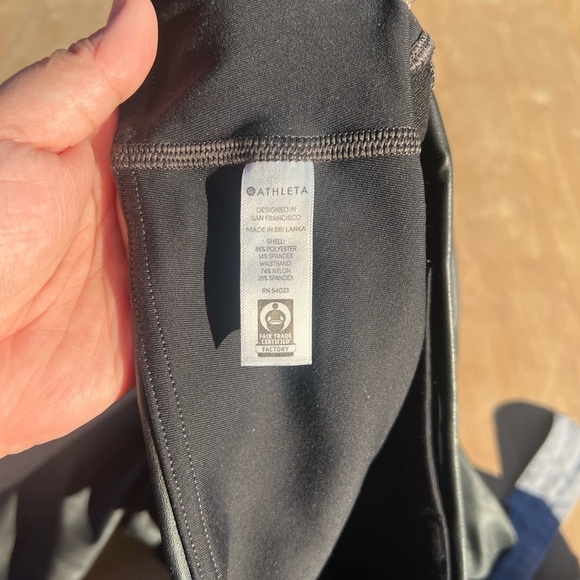 athleta vegan all over gleam tight stretchy leggings in black medium - Picture 6 of 8